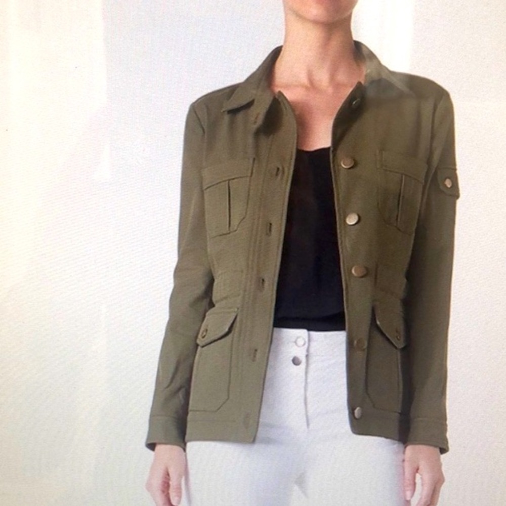 Veronica Beard jacket camp blazer olive green 10
